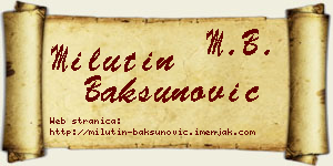 Milutin Bakšunović vizit kartica